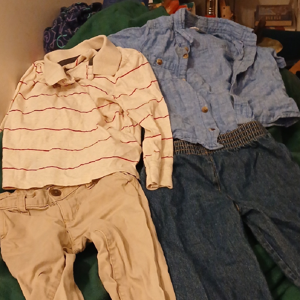 Old Navy Kids Matching Set - Cream, Blue, Tan 4 pieces